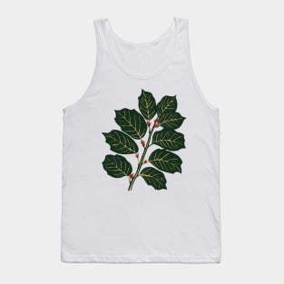 Zelkova Tree Design with Red Berries, Fall Foliage Tank Top